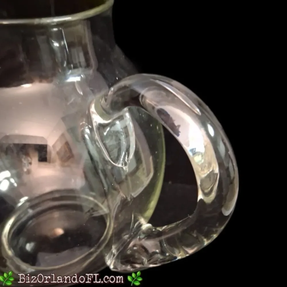 VINTAGE: Large Beverage Pitcher Hand Blown Clear Glass